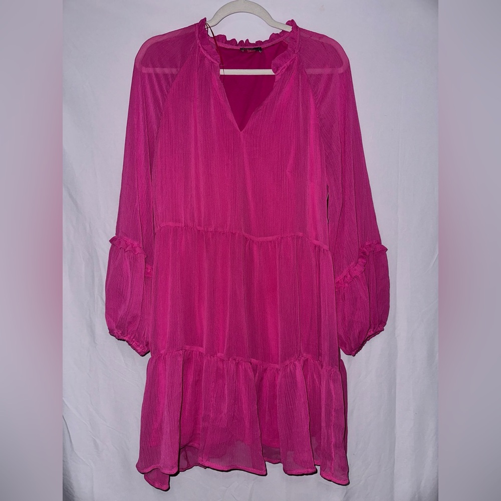 Vince Camuto Pink Long Sleeve Dress